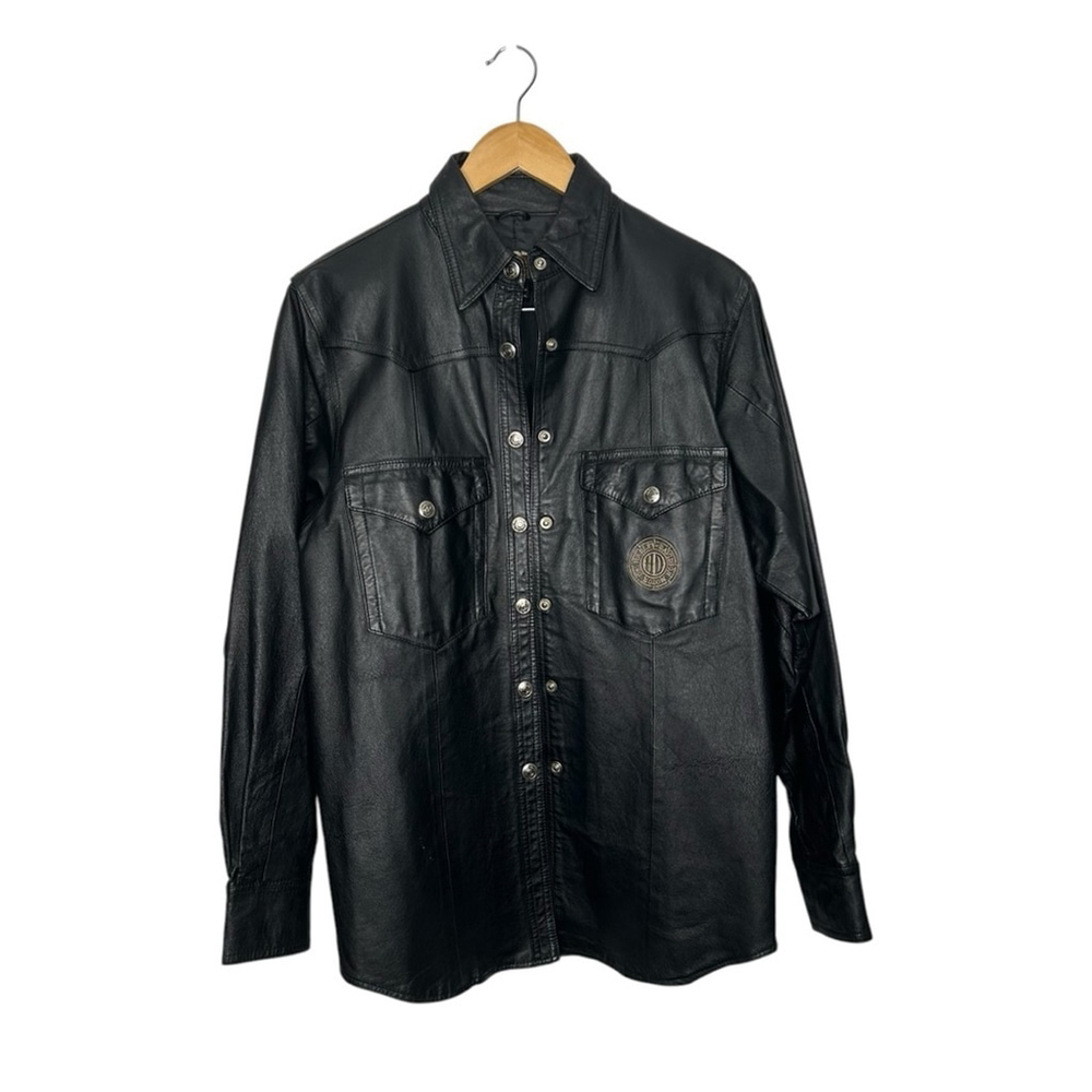 Harley Davidson Vintage Classic Leather Motorcycle Snap Jacket Women’s Medium - Picture 11 of 16